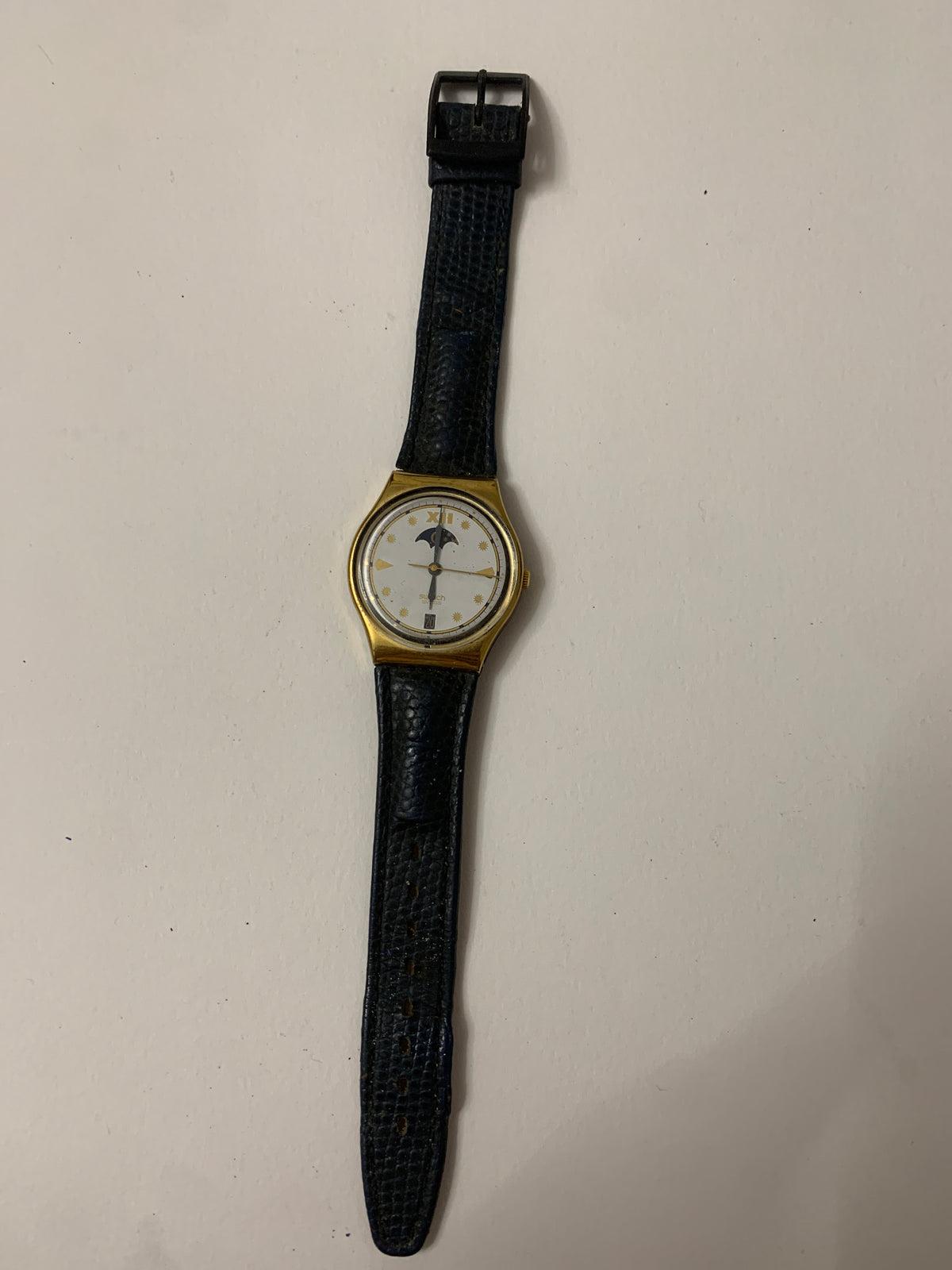 Orologio Vintage Swatch Fasi Lunari "Sun and Moon" Cassa Dorata