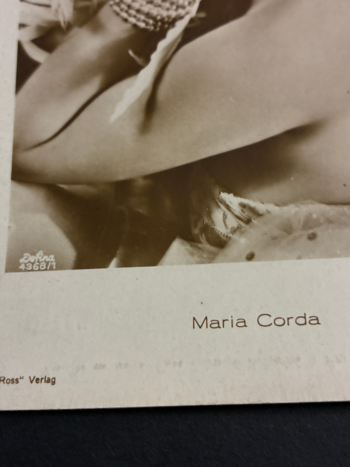 Rara Cartolina Vintage Maria Corda - Cinema Muto - Edizioni Ross Verlag n. 4368/1 / Ballerini & Fratini Firenze (1929-1930)