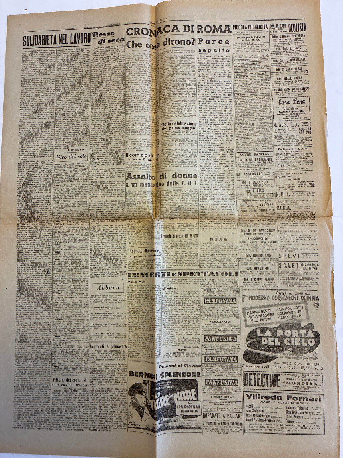 Rarissimo Quotidiano L'Epoca Originale 30 Aprile 1945 (Scoop Unico 24 Ore Prima Sulla Morte Di Hitler)
