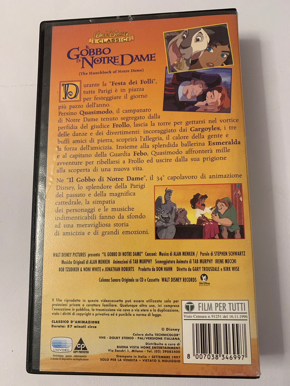 Lotto 2 VHS Walt Disney I Classici - Il Gobbo di Notre Dame e La Bella e la Bestia