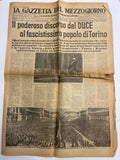 Quotidiano Originale Epoca La Gazzetta del Mezzogiorno 15 Maggio 1939 Discorso Duce Torino