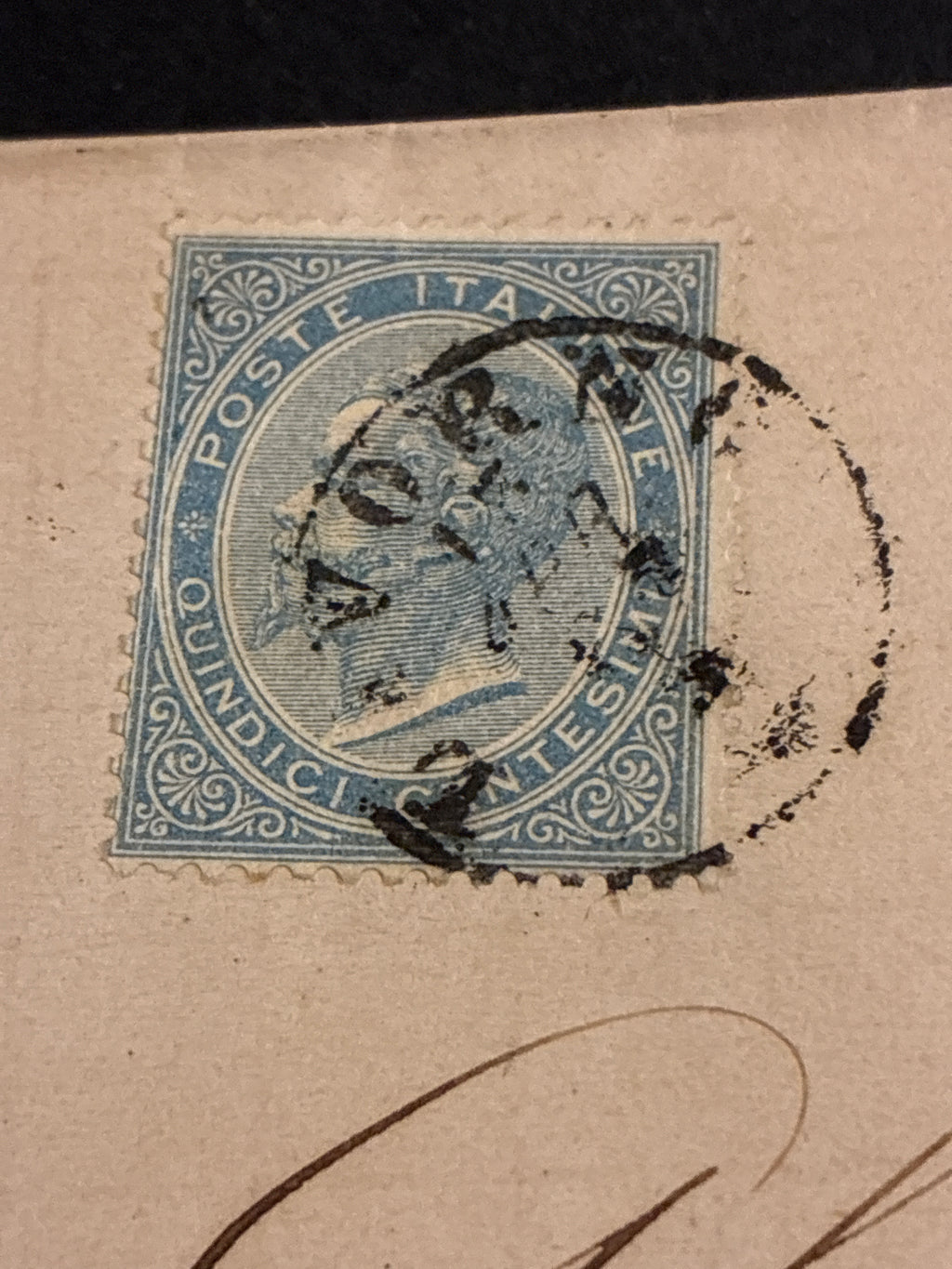 Storia postale del Regno d'Italia busta da Livorno a Follonica del 1867 appartenuta alla collezione Batini