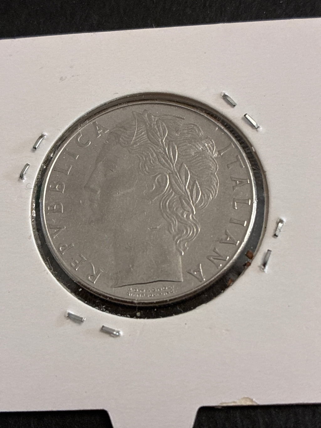 100 lire del 1987 Minerva variante errore di conio cifra 7 a uncino fdc nc