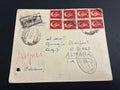 Busta via aerea della Luogotenenza del 1946 da Padova ad Asmara con blocco di 8 francobolli da 2 Lire