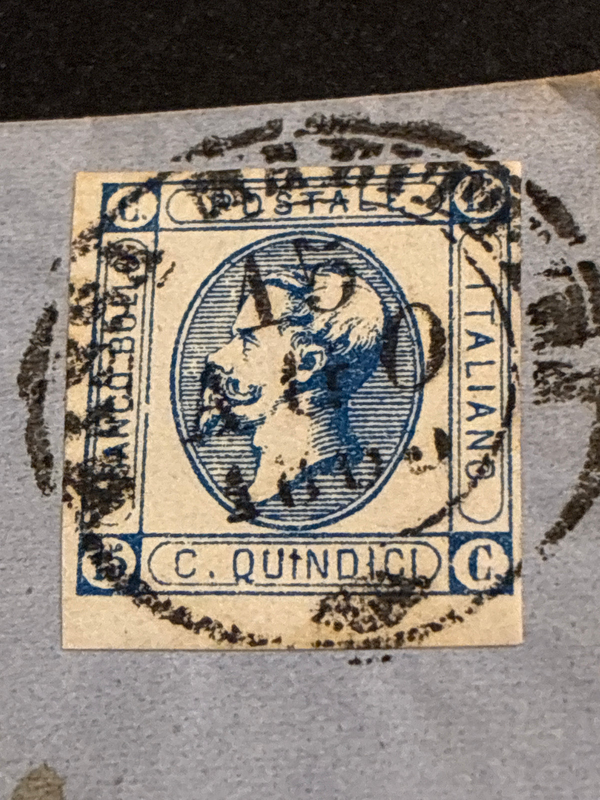 Lettera del Regno d'Italia (1863) con 15 c. del secondo tipo ex coll. Curzio Batini, da Massa Marittima a Bagni di Montecatini