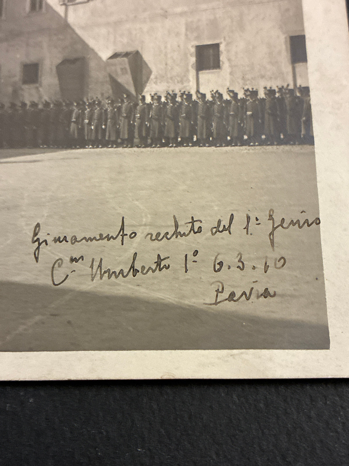 CARTOLINA MILITARE 1910 PAVIA GIURAMENTO 1° GENIO AUTOGRAFA CARLO DABALÀ