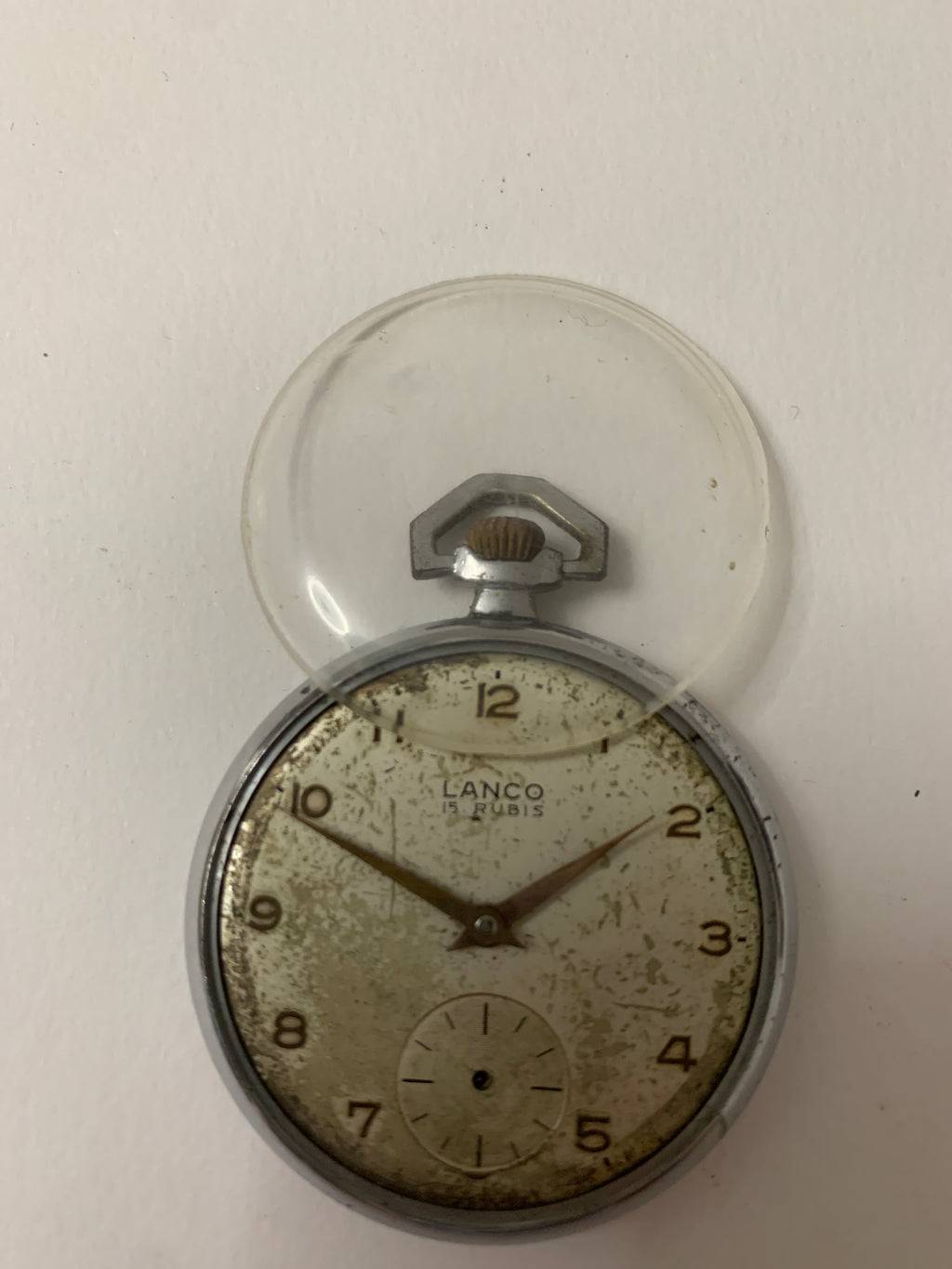 Orologio da Tasca Vintage LANCO 15 Rubis - Da Restaurare / Per Ricambi