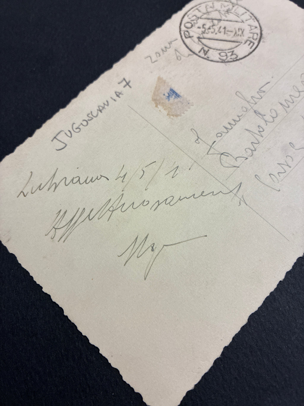 Cartolina Storica WW2 Lubiana Occupata 1941 - Posta Militare 93 "Zona sprovvista di francobolli"