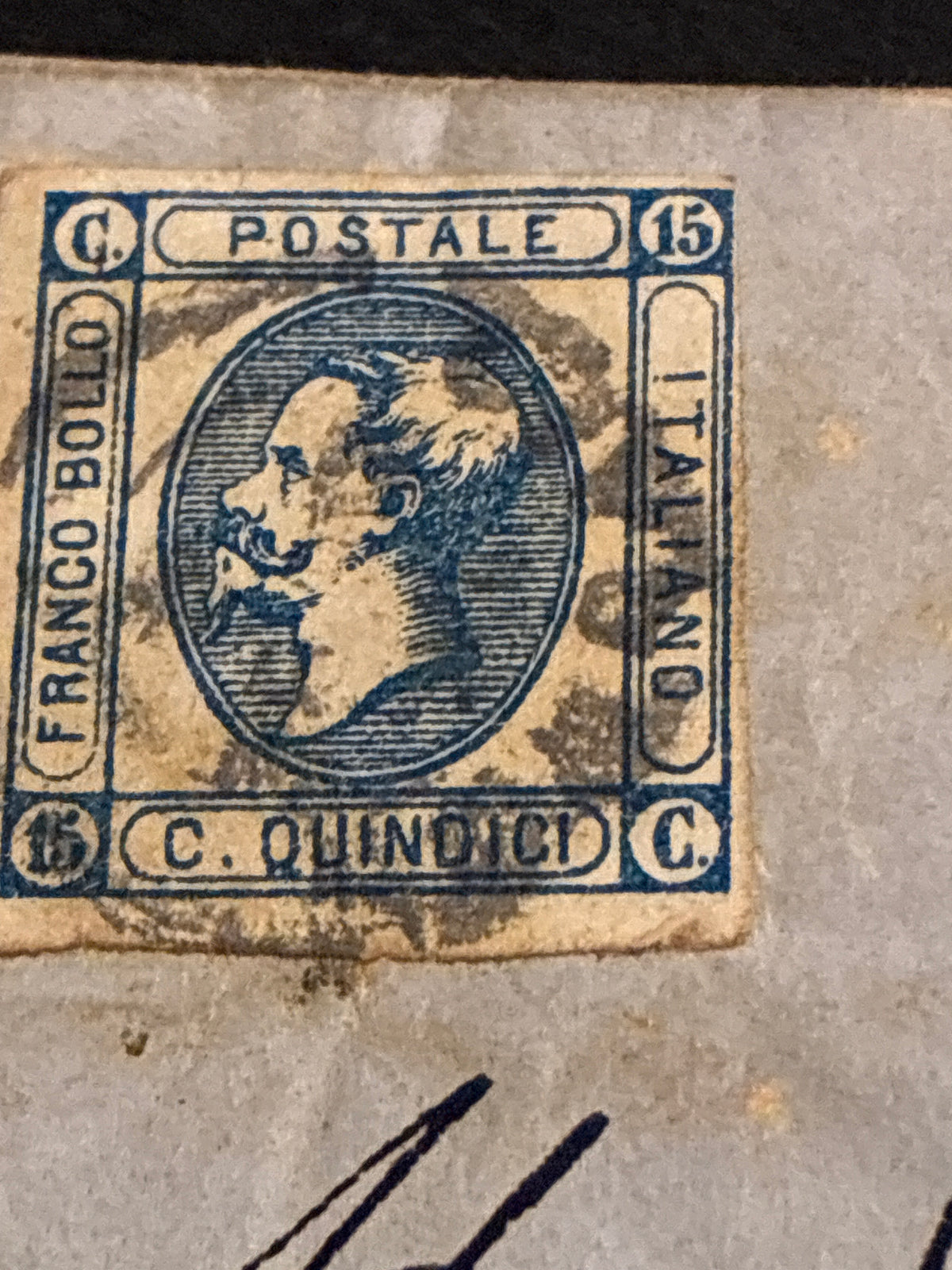 Busta 16/05/1863 Regno d'Italia 15 C. Litografico I Tipo per Follonica con Lineare Batini e Nota Manoscritta
