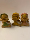 Set 3 Paperotti Vintage in Gomma "Made in Taiwan" (Anni '70/'80)