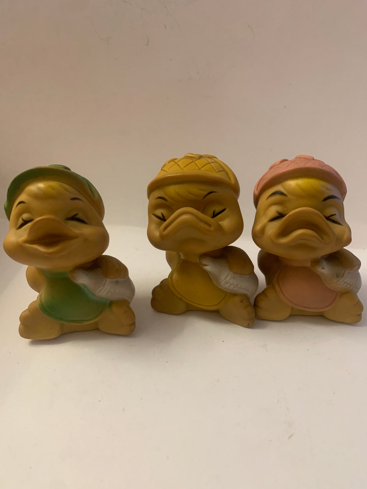 Set 3 Paperotti Vintage in Gomma "Made in Taiwan" (Anni '70/'80)