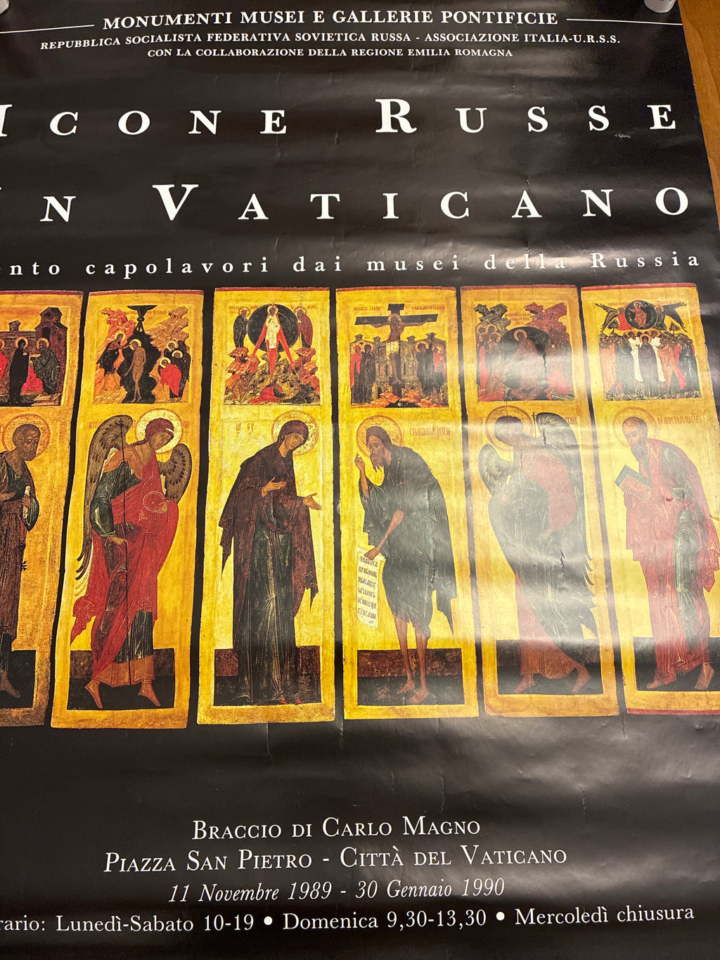 Manifesto Originale 1989 Mostra Icone Russe In Vaticano Poster Vintage