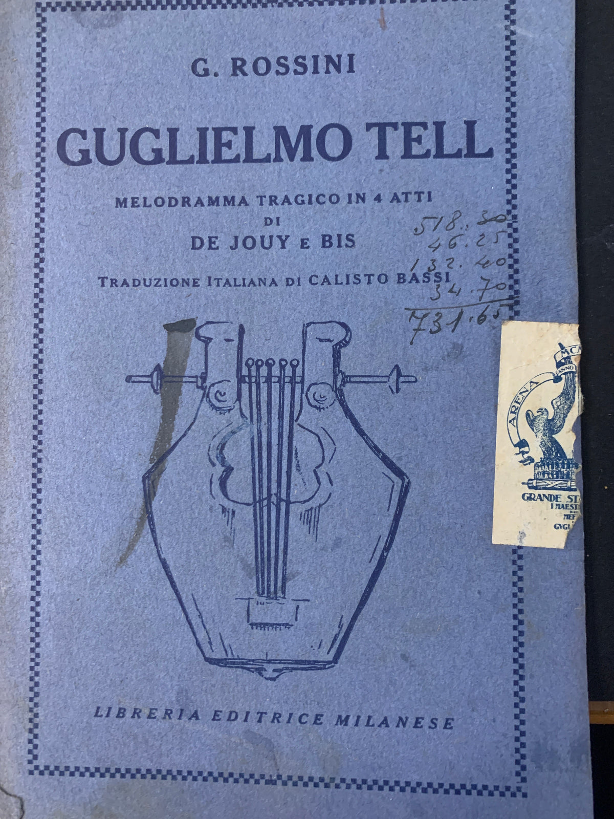 Lotto 4 Libretti d'Opera D'Epoca Rossini Boito Bellini Mefistofele Guglielmo Tell Puritani