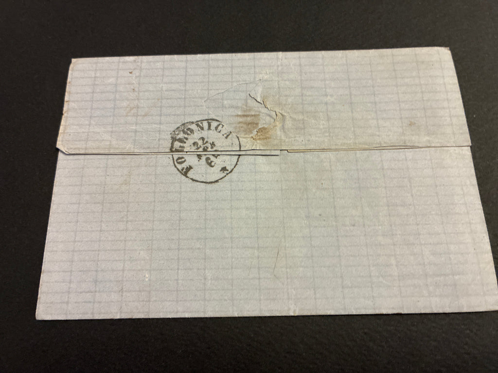 Busta Storia Postale 1868 Collezione Curzio Batini Regno D'Italia Vittorio Emanuele II Francobollo 20 Centesimi Azzurro Timbro Livorno Centrale Arrivo Follonica Per Telleschi Da Collezione
