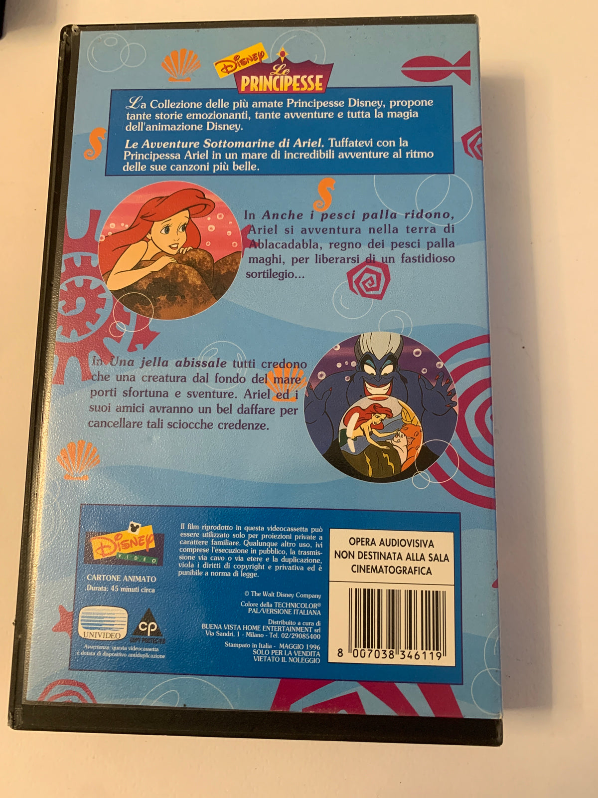 Lotto 2 VHS Disney Le Principesse - Il tesoro del Sultano (Jasmine) e Magia negli abissi (Ariel)