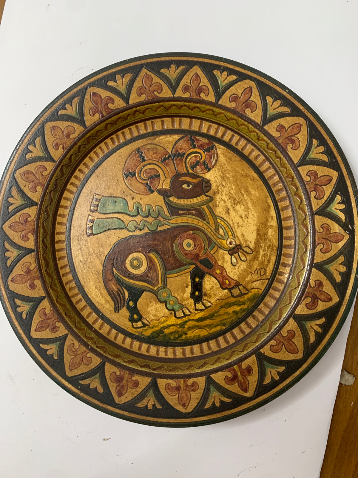 Piatto Decorativo da Parete Etruria Montopoli in Terracotta Lavorazione a Mano