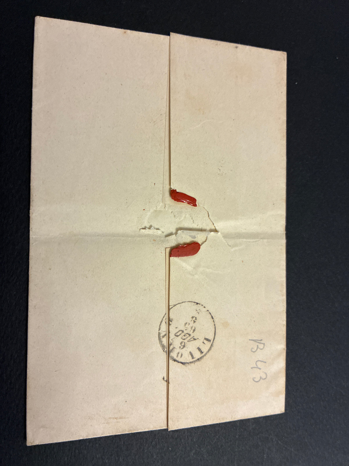 1863 - Lettera da Firenze a Livorno con timbro collezione Curzio Batini