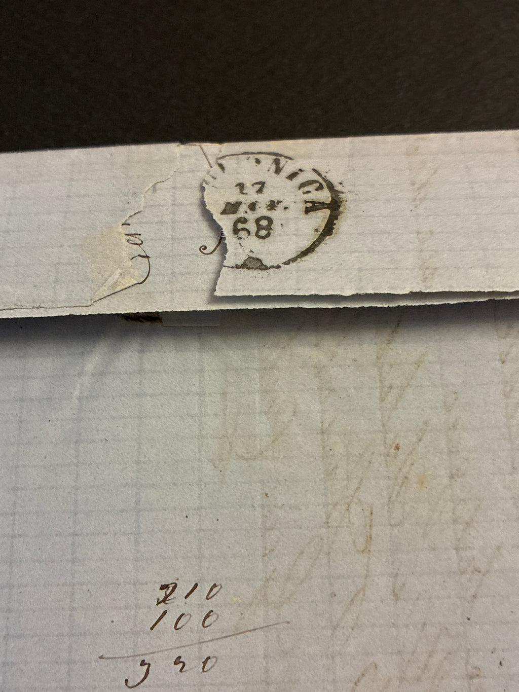 Lettera con Testo del 1865 da Livorno a Follonica con Francobollo da 20 Centesimi Azzurro De La Rue – Collezione Curzio Batini