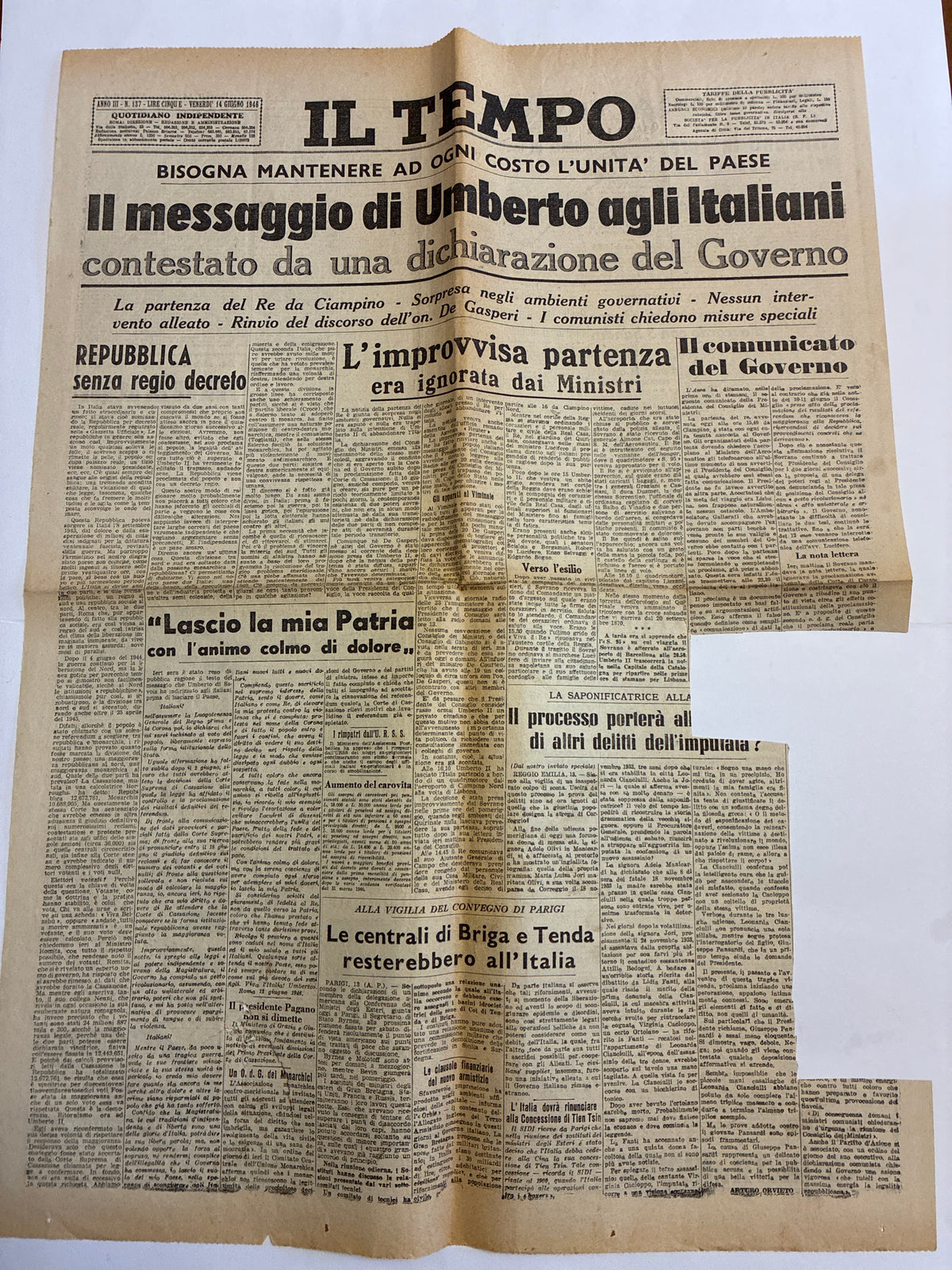Lotto Giornali Originali Epoca 1944 1946 Per Collage Montaggi Artistici E Scrapbooking Storico