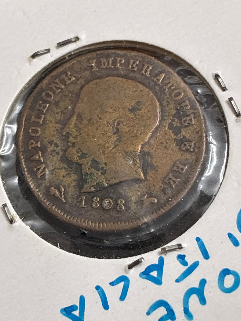 3 centesimi 1808 Bologna Moneta del Regno d'Italia di Napoleone I classificata Non Comune