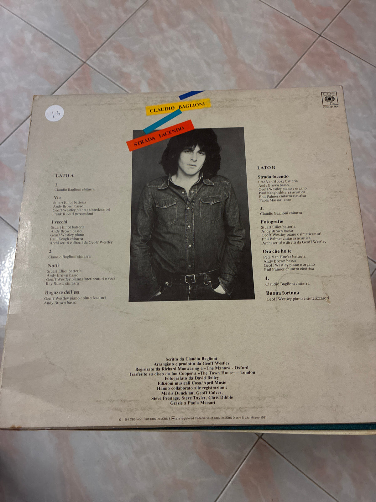 Claudio Baglioni – "Strada facendo" (Edizione originale in vinile LP del 1981, etichetta CBS Records,