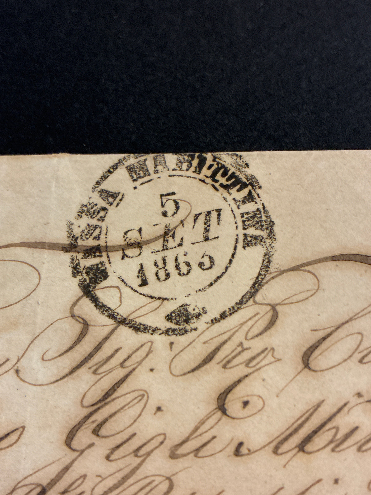 Busta 05/09/1863 Regno d'Italia 15 C. Litografico II Tipo da Massa Marittima a Firenze con Transito Livorno e Lineare Batini