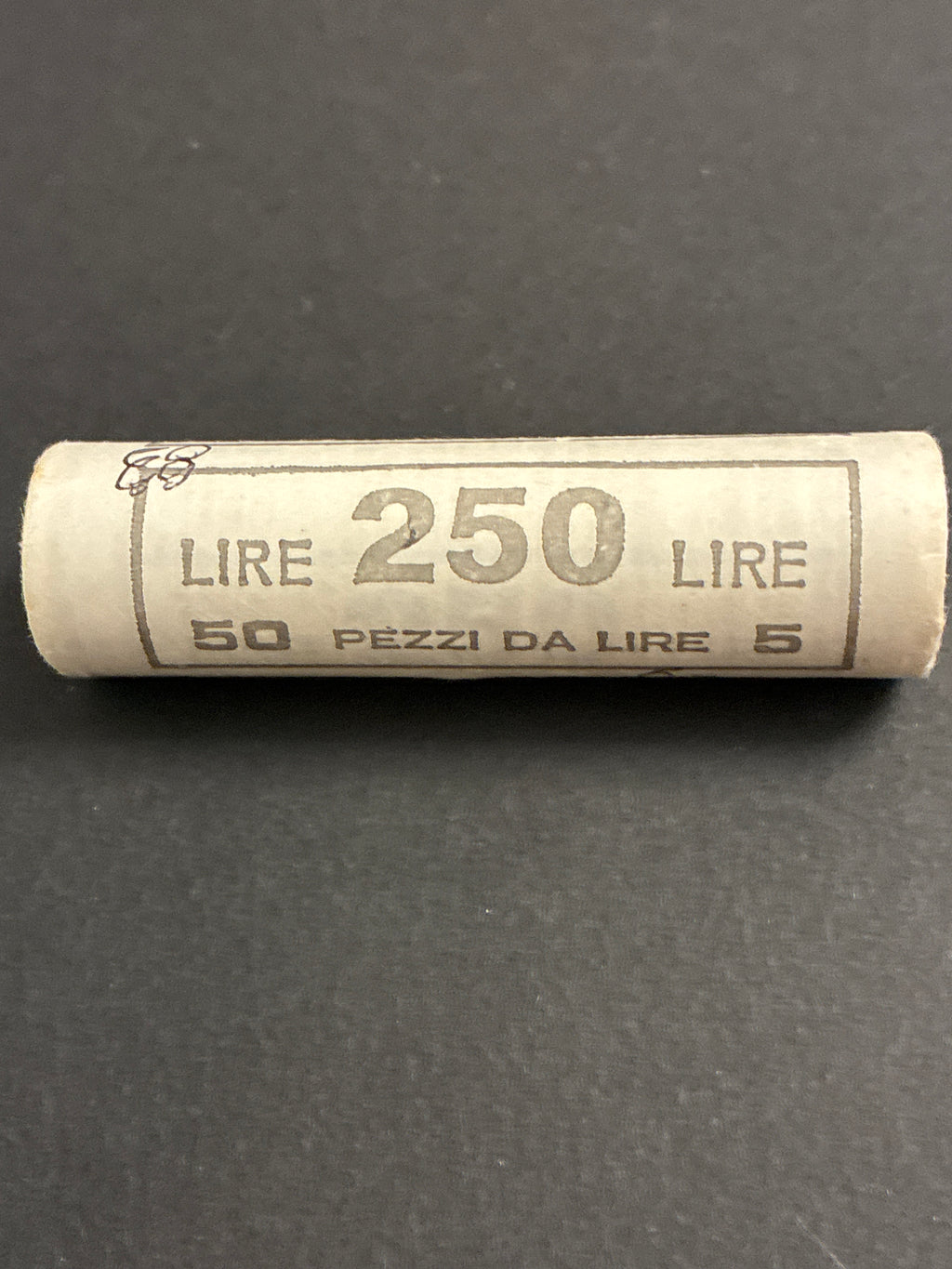 5 lire 1983: Rotolino originale della Zecca da 50 pezzi in Fior di Conio