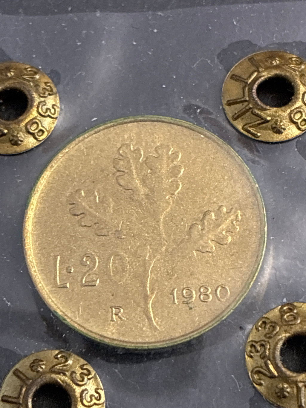 20 Lire 1980 Ramo di Quercia - Errore Conio Ostruito - Periziata q.FDC Zilli