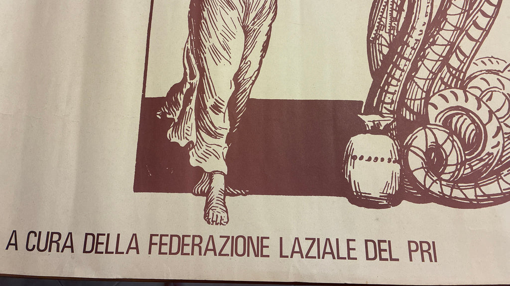 Rarissimo Manifesto Politico Originale 1920 PRI Collezione Massonica Fioravanti Pezzo Da Collezione