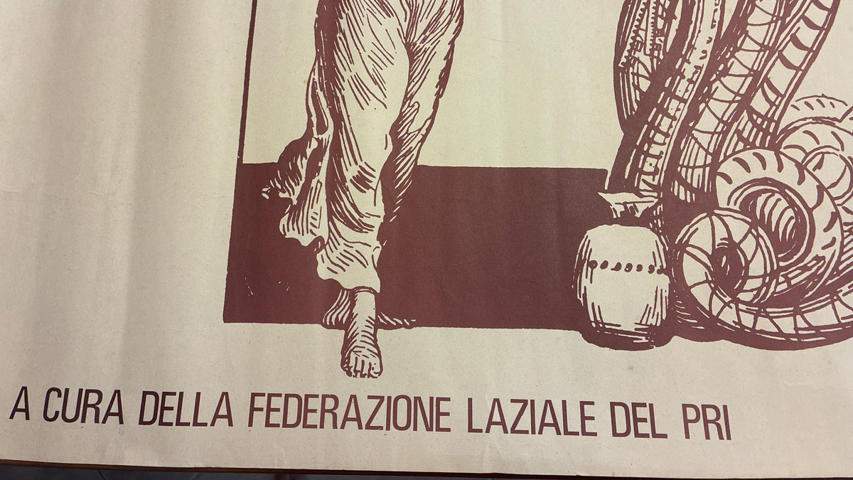 Rarissimo Manifesto Politico Originale 1920 PRI Collezione Massonica Fioravanti Pezzo Da Collezione