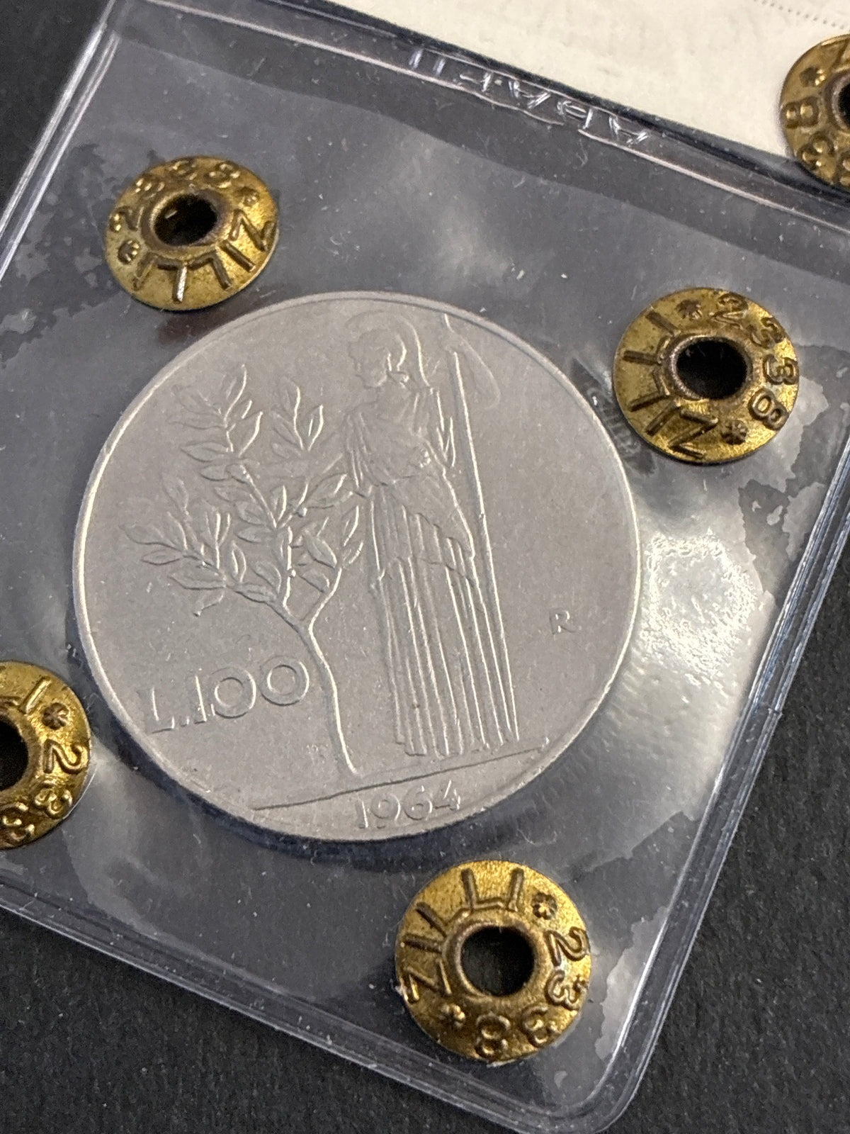100 Lire 1964 Minerva Rara con Errore Asse Ruotato 40° Periziata