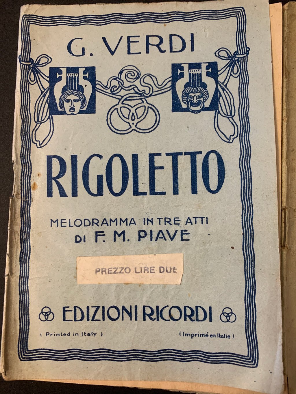 Lotto 2 Libretti d'Opera Rigoletto e Un Ballo in Maschera Giuseppe Verdi Ricordi D'Epoca
