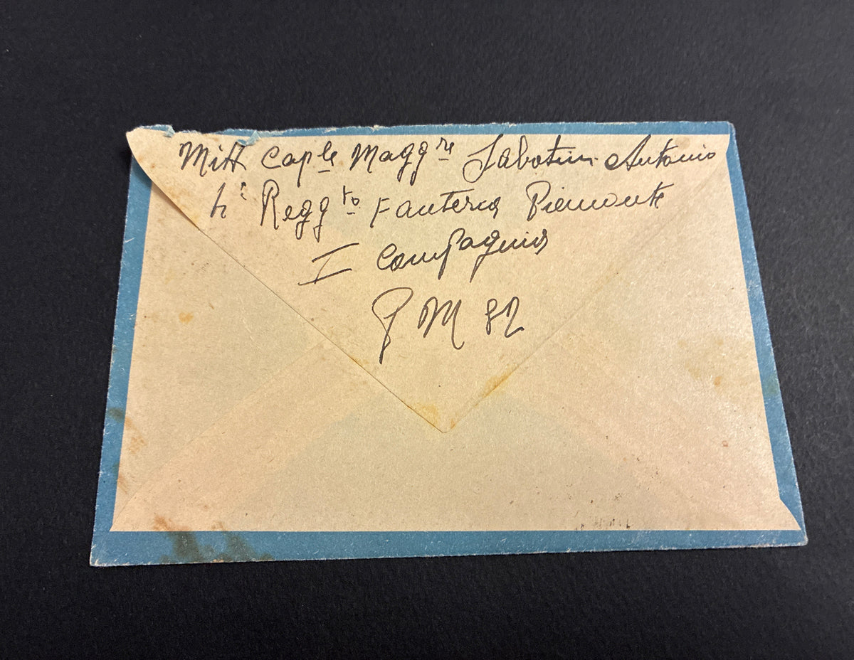 1941, Posta Militare 82: Busta di Via Aerea con Coppia di Francobolli da 50 Centesimi Sovrastampati P.M. Spedita dal Fronte Albanese per Roma