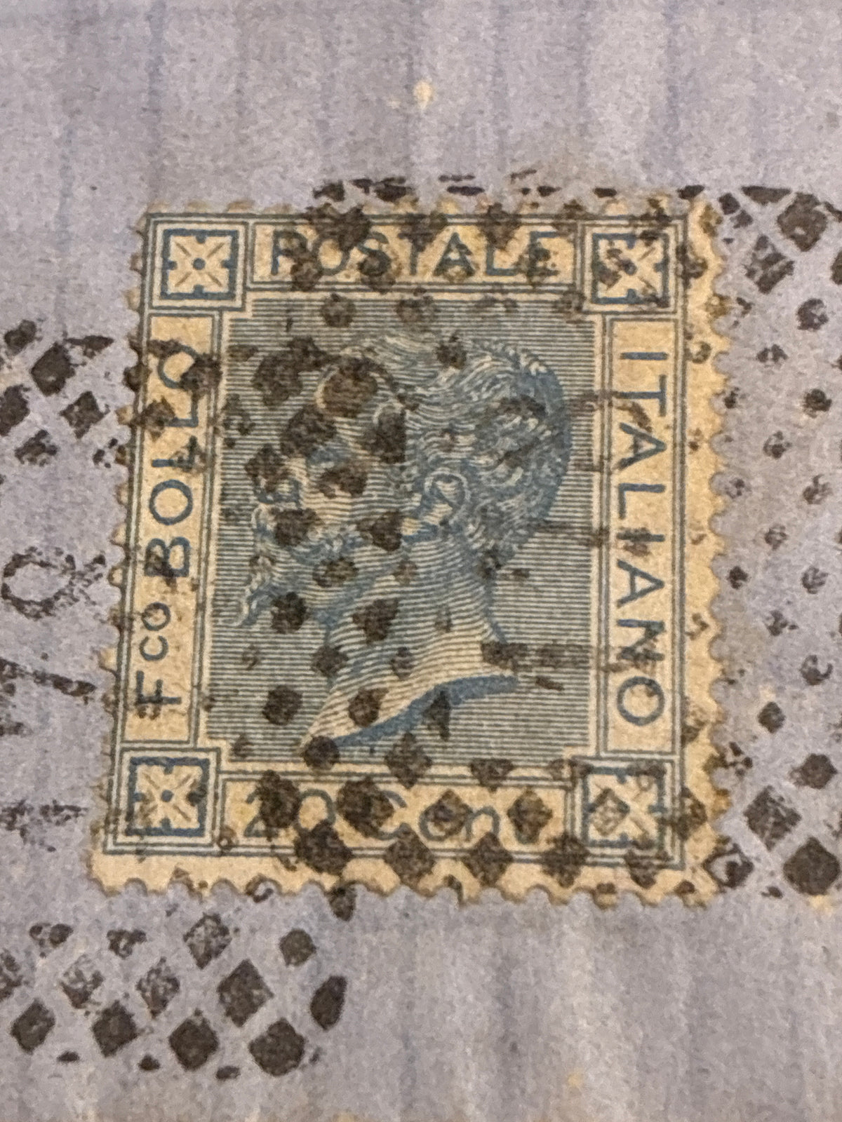 1868 - Lettera da Livorno (Porto) a Follonica con timbro collezione Curzio Batini
