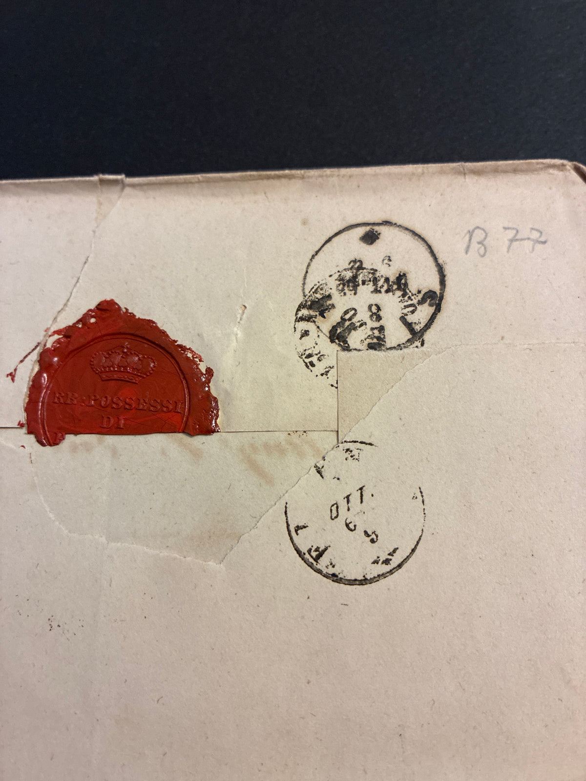 Lettera Storica 1863 da Massa a Firenze con Sigillo Ceralacca Regi Possessi