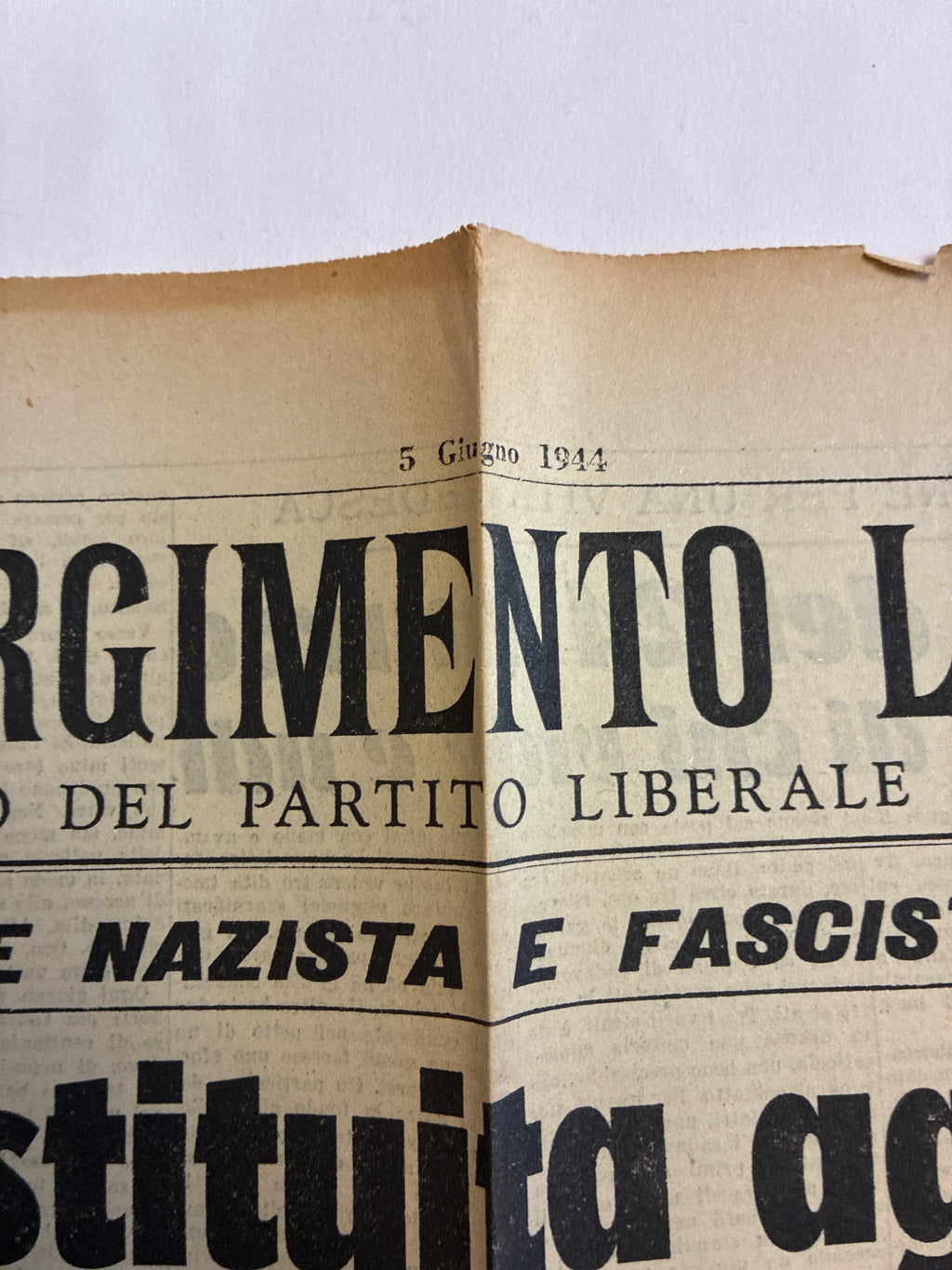 Quotidiano Originale Epoca Il Risorgimento Liberale 5 Giugno 1944 Roma Restituita Agli Italiani Seconda Guerra Mondiale