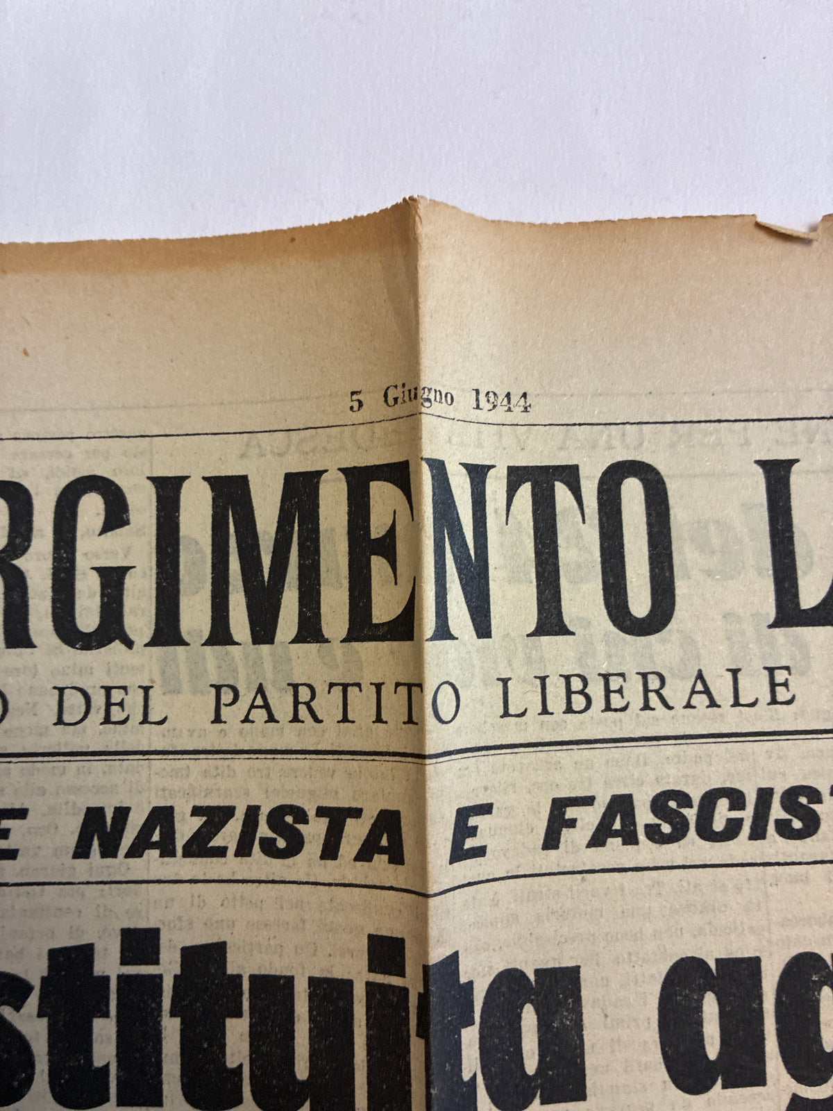 Quotidiano Originale Epoca Il Risorgimento Liberale 5 Giugno 1944 Roma Restituita Agli Italiani Seconda Guerra Mondiale