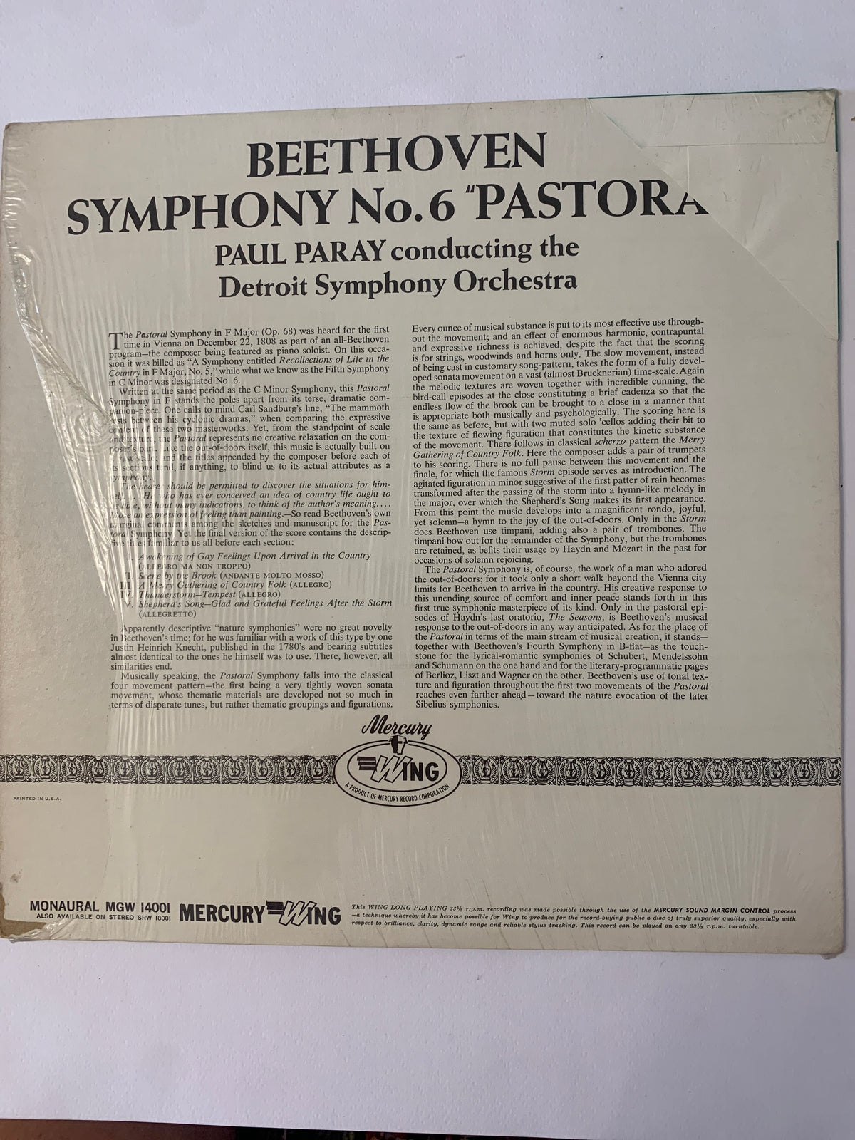 Beethoven - Symphony No. 6 "Pastoral" (Paul Paray conducting the Detroit Symphony Orchestra)