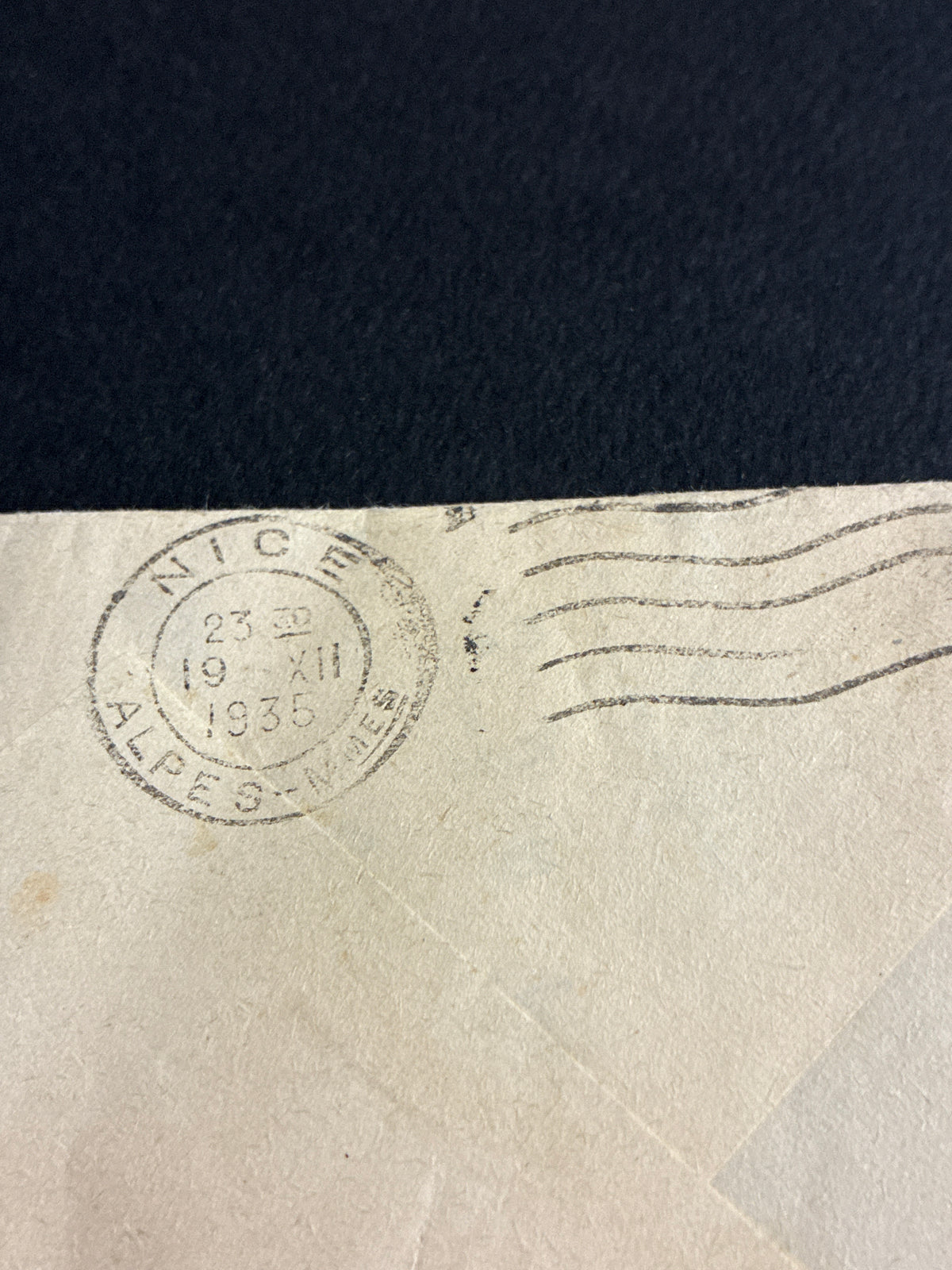 Busta 1935 spedita da Napoli a Nizza in tariffa per l'estero con francobollo commemorativo 1° centenario belliniano da lire 1,25.