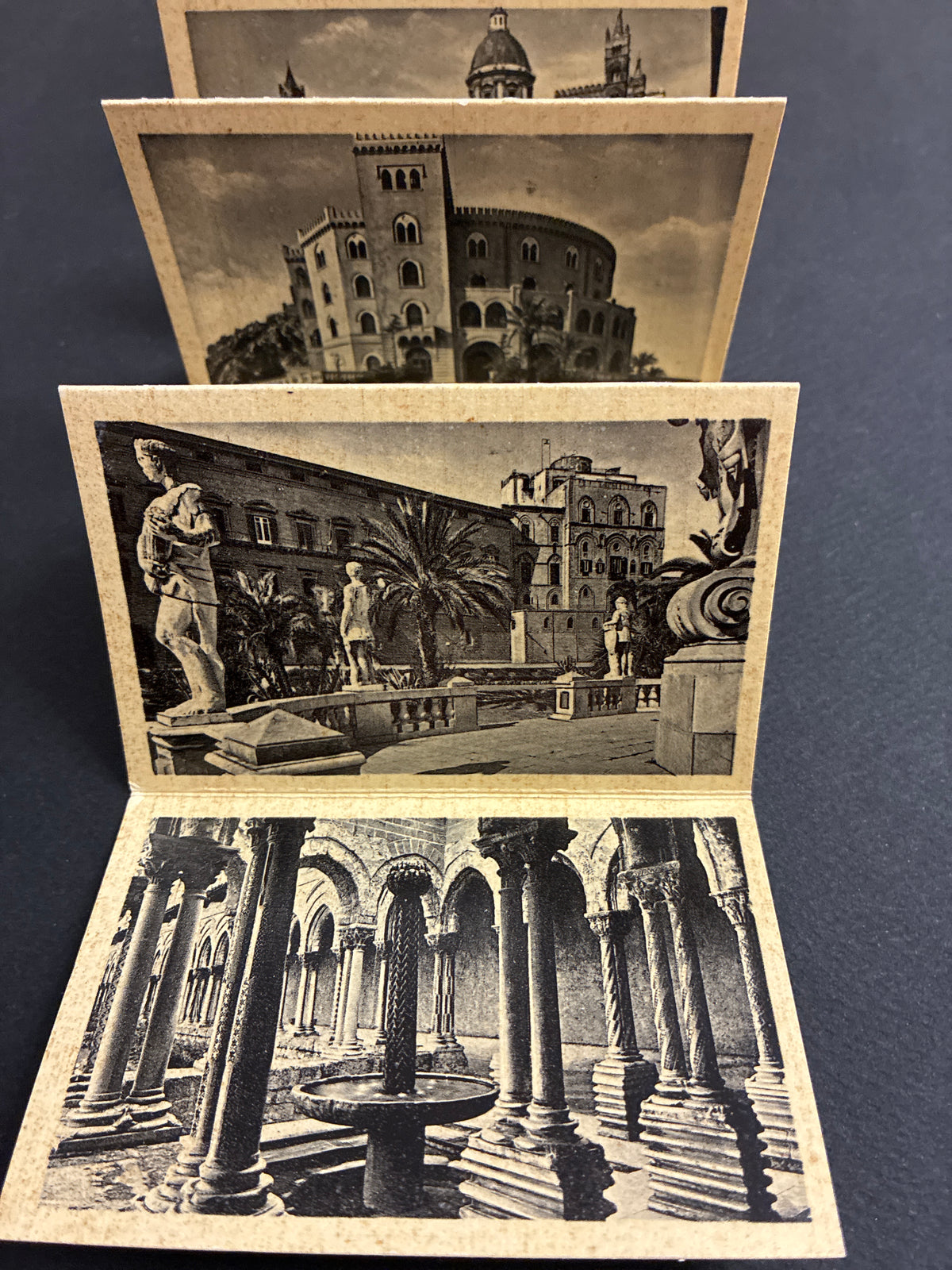 Libretto souvenir cartoline vintage "Palermo - 20 Vedute Ricordo" (Edizioni Giovanni Bucaro - Poliografico Alterocca Terni, anni '30/'40)