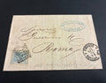 Busta 1880 da Firenze a Roma in tariffa umbertina da 20 centesimi azzurro con timbro della Banca di Credito Italiano