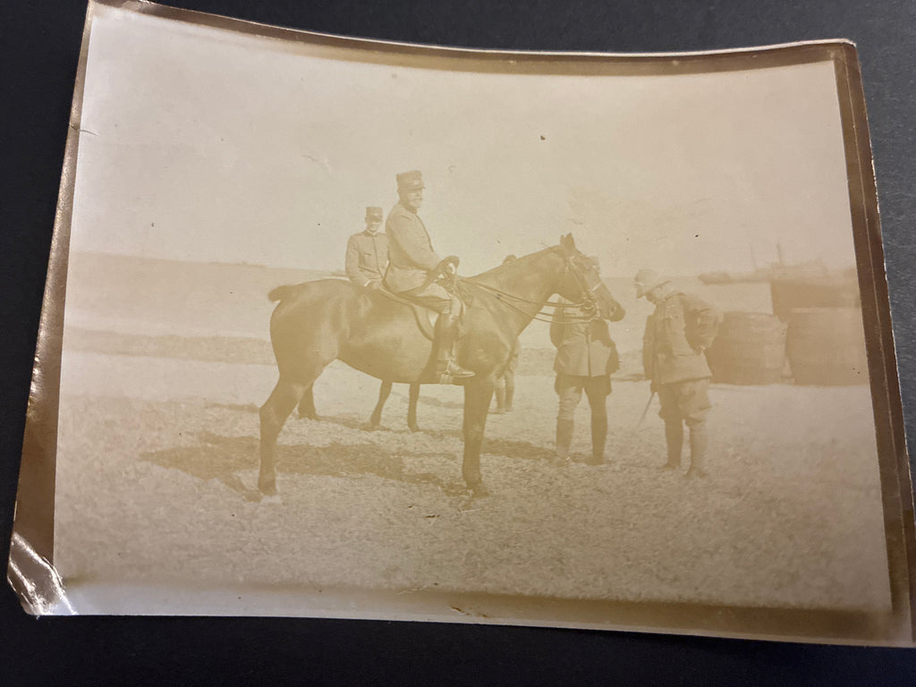Foto Epoca Il Duca d'Aosta Emanuele Filiberto di Savoia a Cavallo con Ufficiali