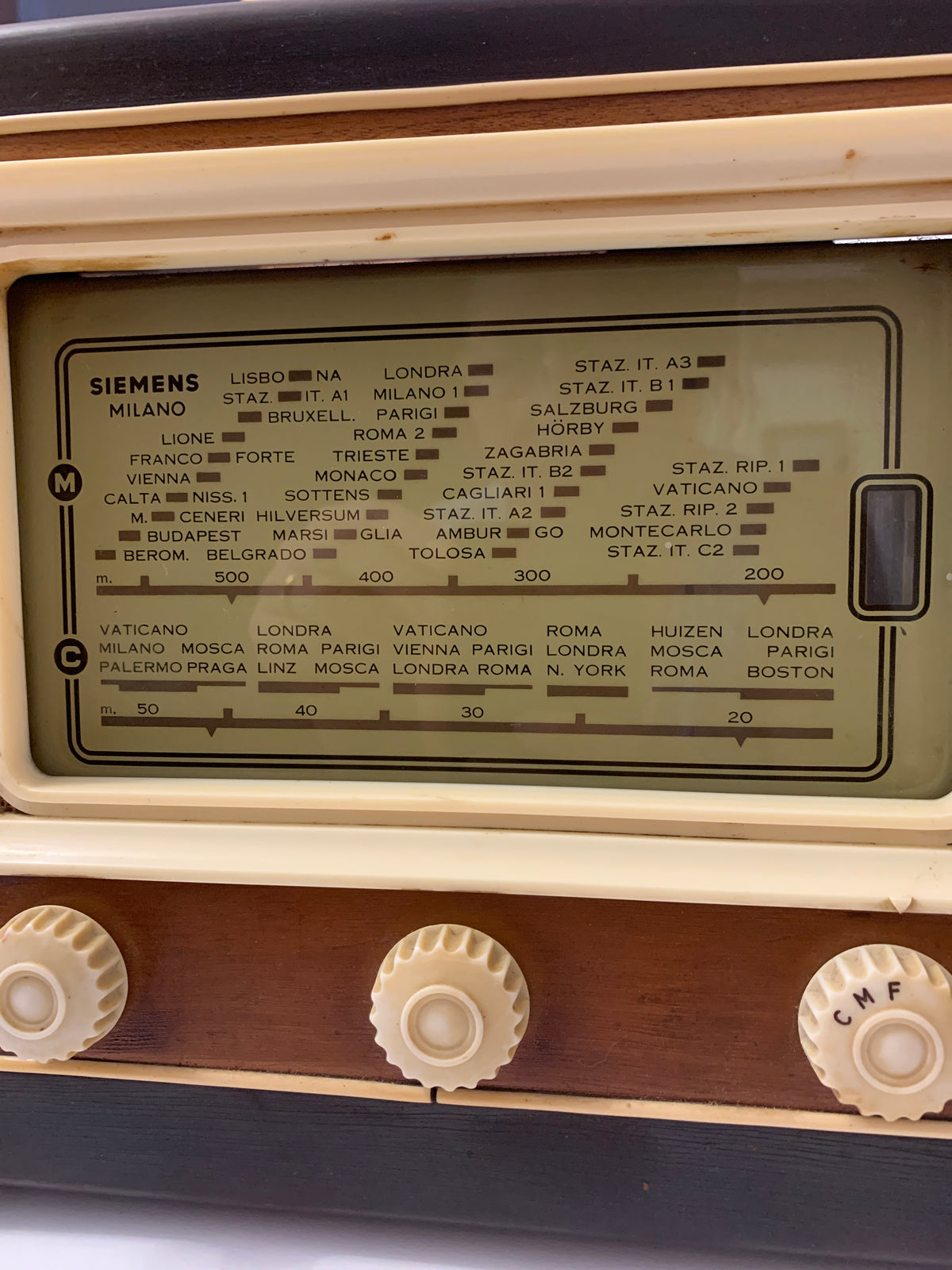 Radio a valvole d'epoca Siemens anni '50 in legno