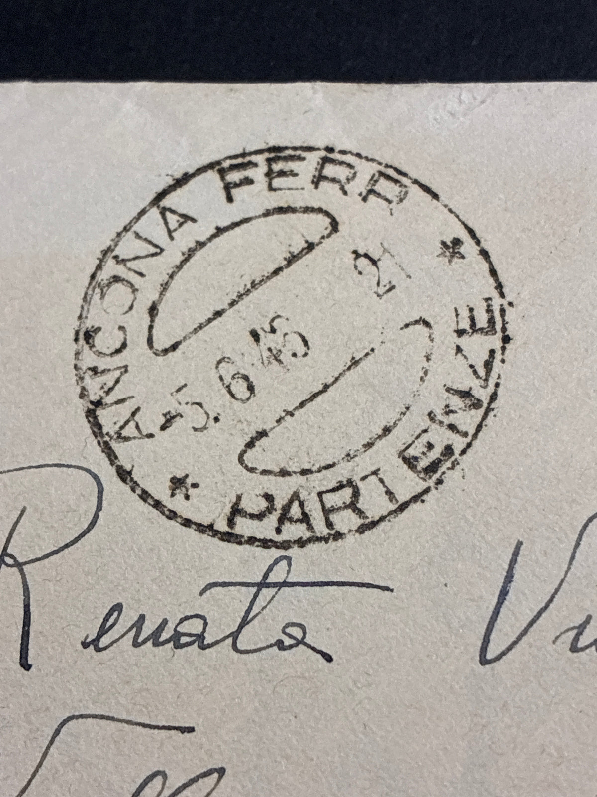 Lettera storica del 5 giugno 1946 (Periodo del "Re di Maggio") da Ancona Ferrovia a Sondalo