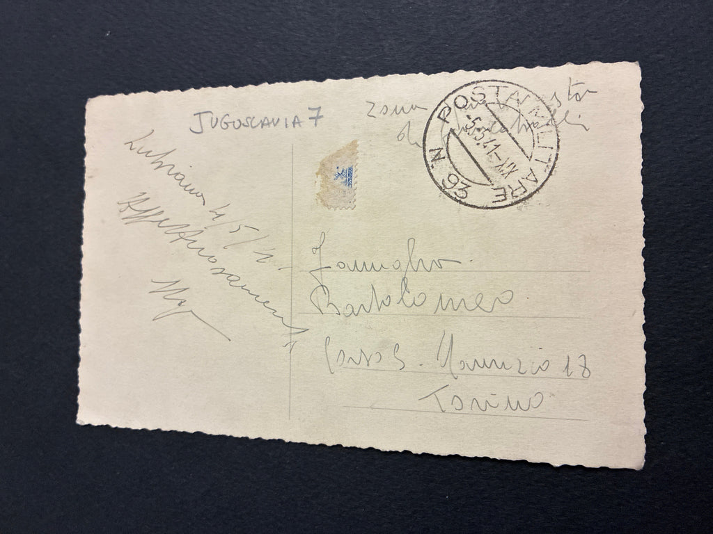 Cartolina Storica WW2 Lubiana Occupata 1941 - Posta Militare 93 "Zona sprovvista di francobolli"