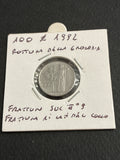 100 lire del 1982 Minerva errore rottura della grondaia e piccole fratture multiple al dritto e sul numero 9