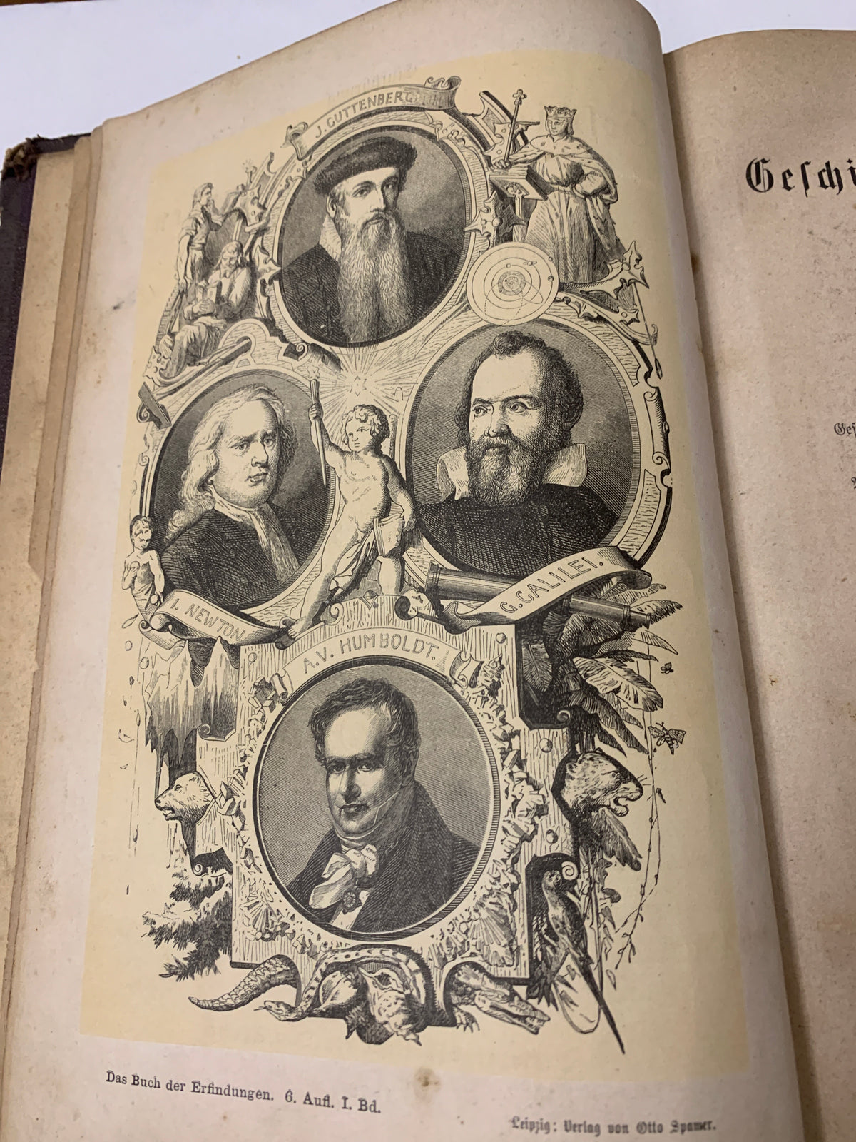 Libro Antico 1872 - Das Buch der Erfindungen Vol. 1 - Otto Spamer Illustrato Tedesco