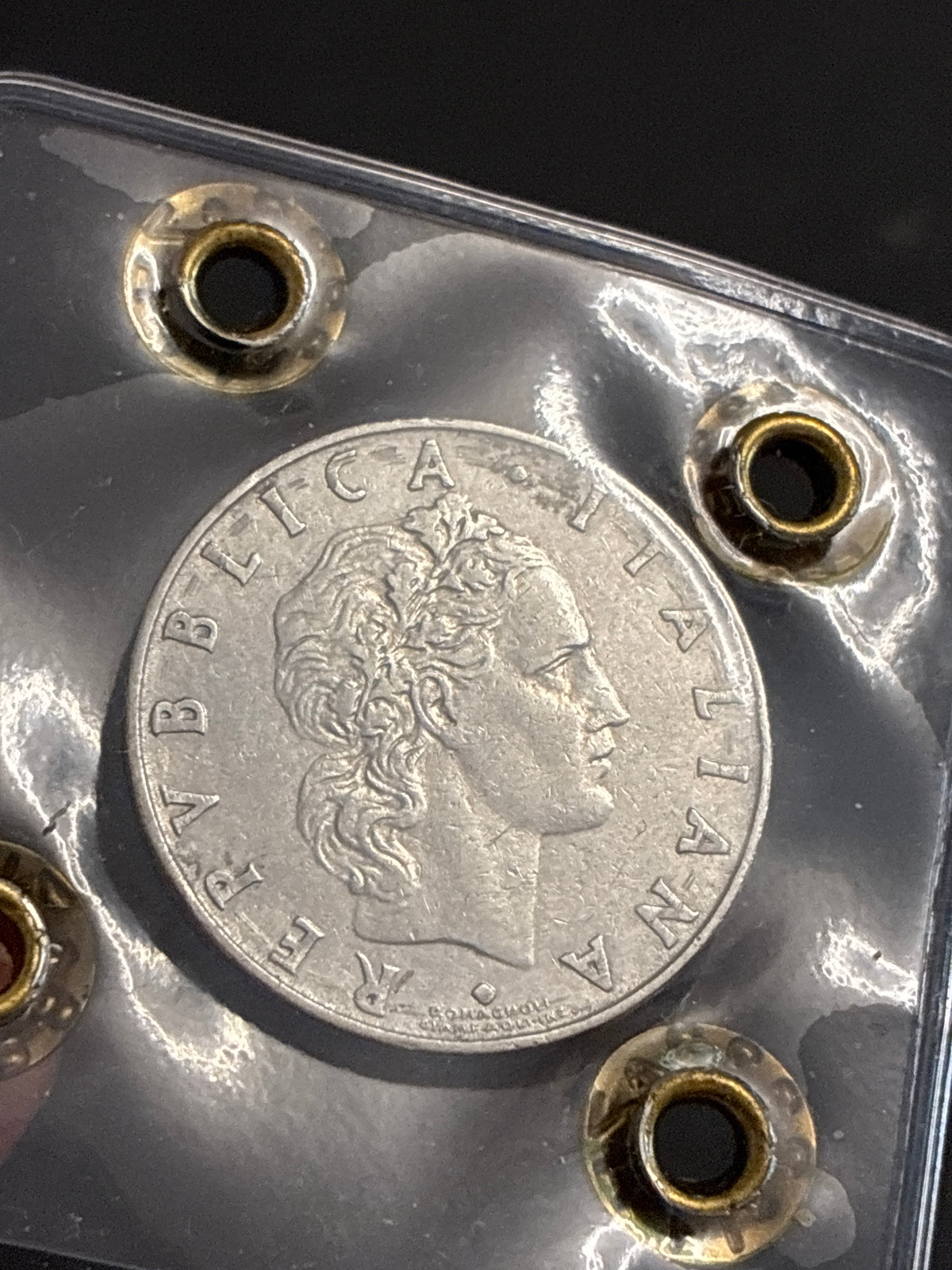 50 Lire 1959 "Vulcano" - Errore di Conio Asse Ruotato 40° - Periziata MB