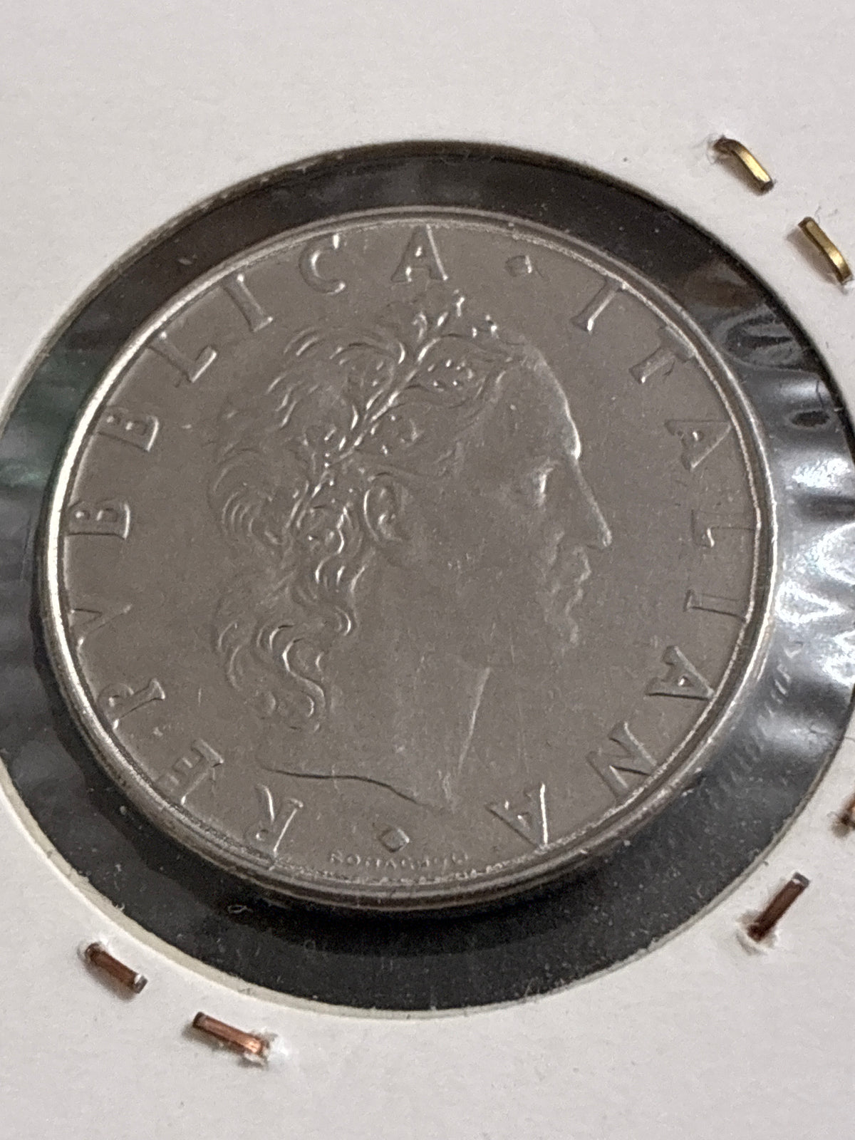 50 Lire 1982 Vulcano Repubblica Italiana - Errore di conio Doppio Bordo Dritto e Rovescio