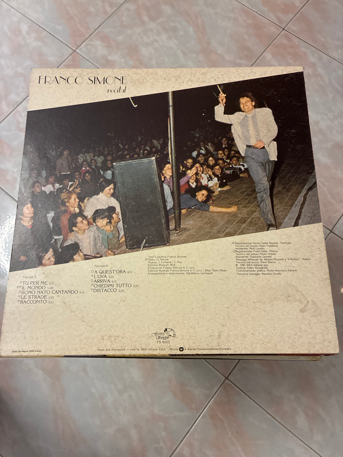 Franco Simone – "Recital" (Edizione originale in vinile LP, 1981 – Autoproduzione/Etichetta Franco Simone / Distribuzione WEA